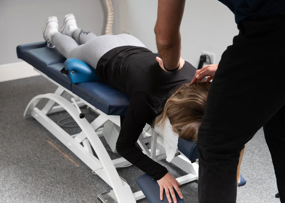 Chiropractic adjustment in progress