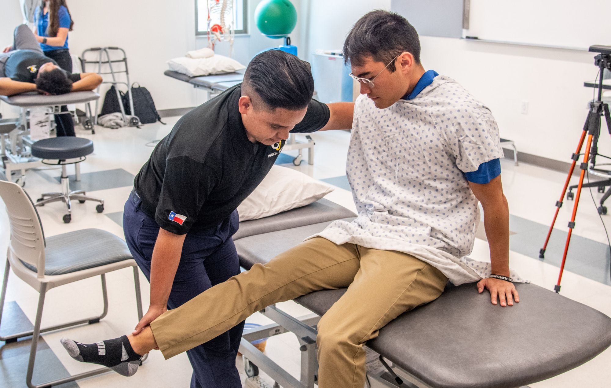 Physical therapist working with a patient